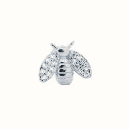 Sterling Silver Rhodium Plated CZ Set Bumble Bee Stud Earrings – AES324