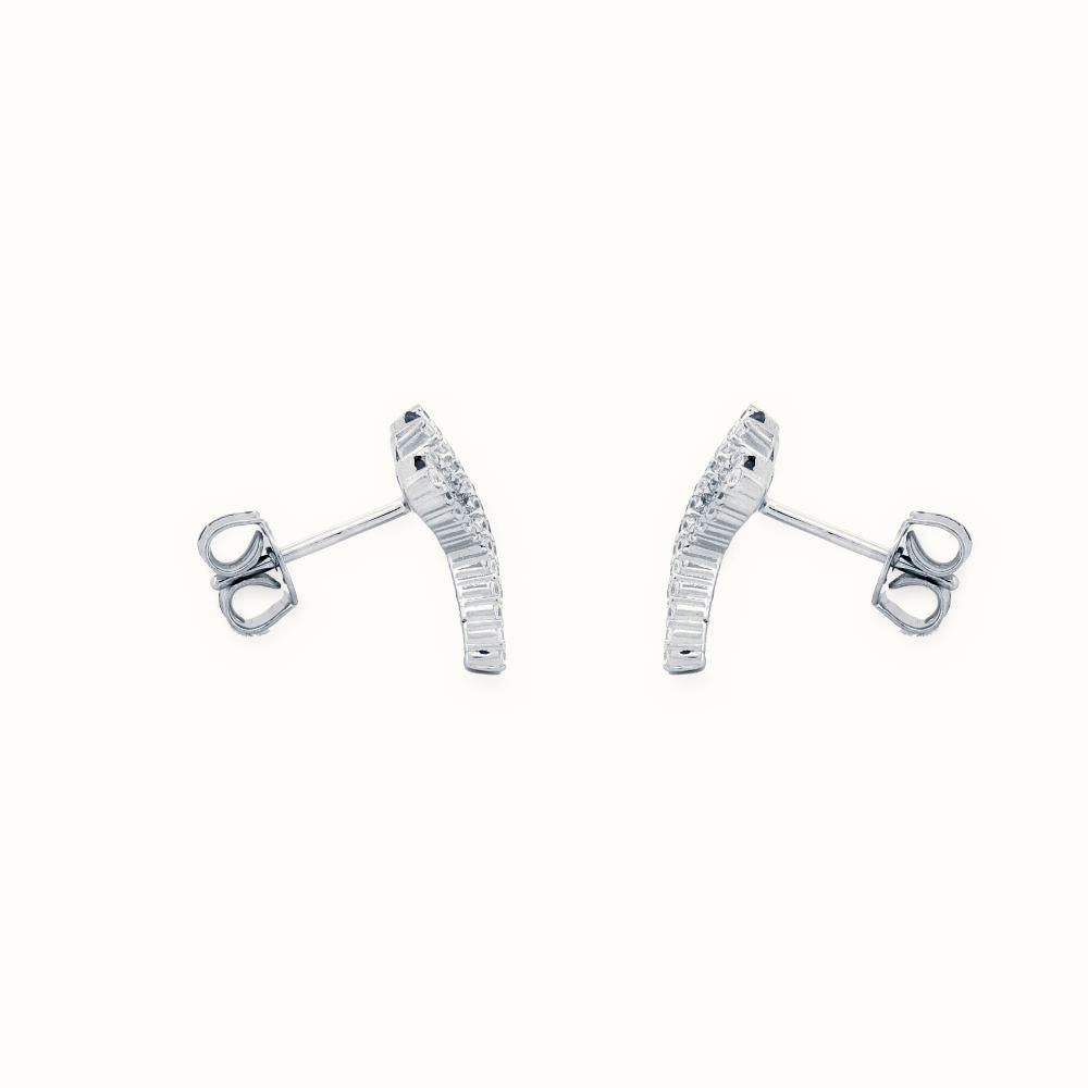 Sterling Silver Rhodium Plated Multo Col CZ Set Kisses Stud Earrings – AES232