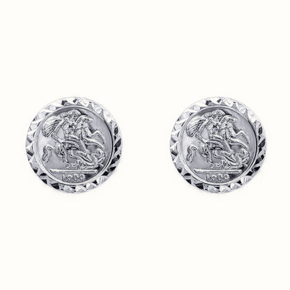 Sterling Silver 10mm St George & Dragon Stud Earrings – AES291