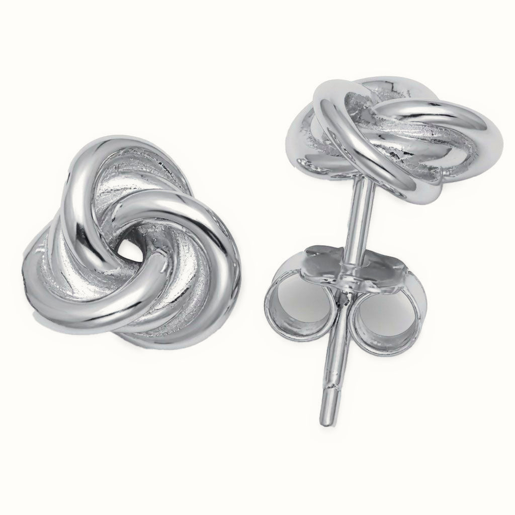 Sterling Silver Love Knot Stud Earrings – AES318