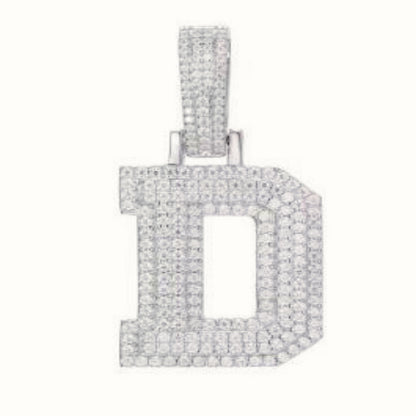 Sterling Silver CZ Set Initial Pendant – AIN004