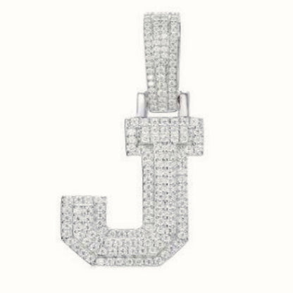 Sterling Silver CZ Set Initial Pendant – AIN004