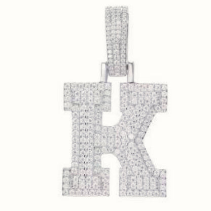 Sterling Silver CZ Set Initial Pendant – AIN004