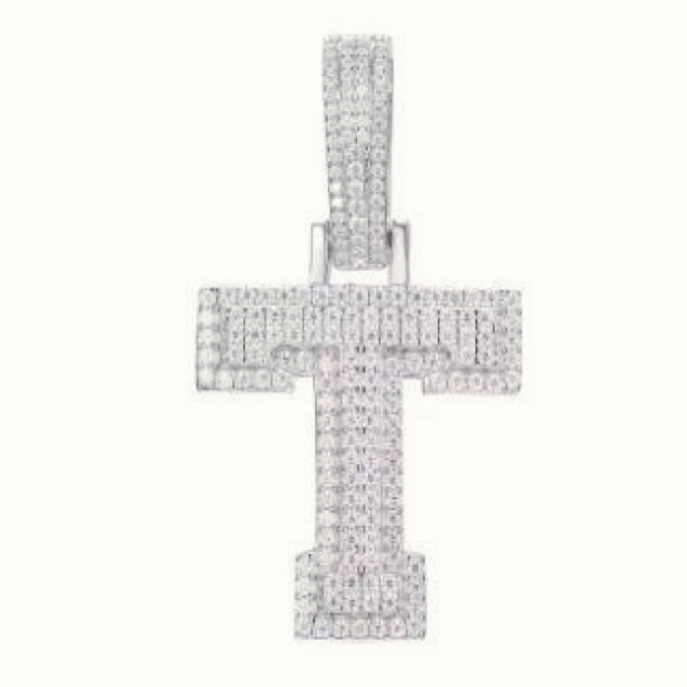 Sterling Silver CZ Set Initial Pendant – AIN004