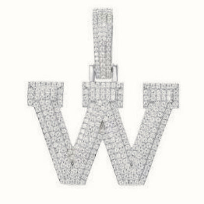 Sterling Silver CZ Set Initial Pendant – AIN004