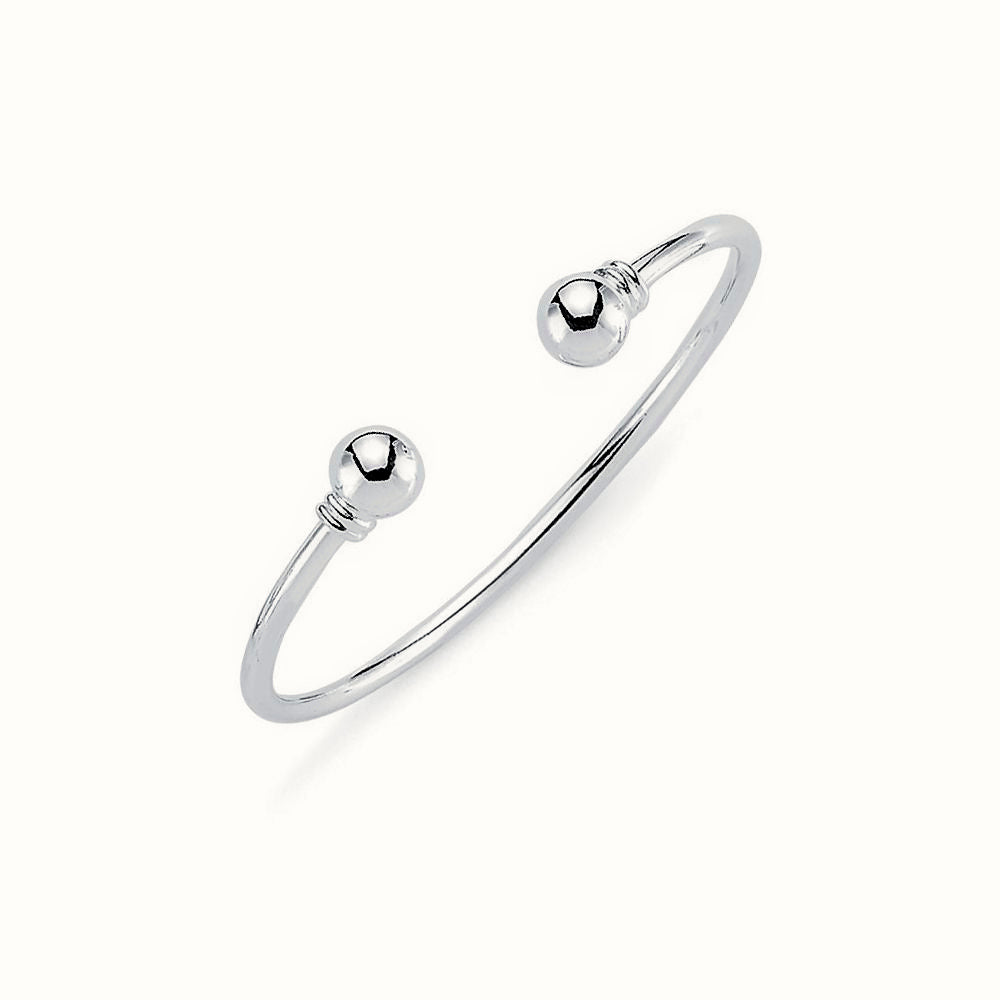 Sterling Silver Solid Torque Baby / Childrens Bangle. – AKB012