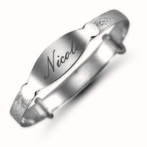 Sterling Silver Celtic Baby Expander ID Bangle – AKB014