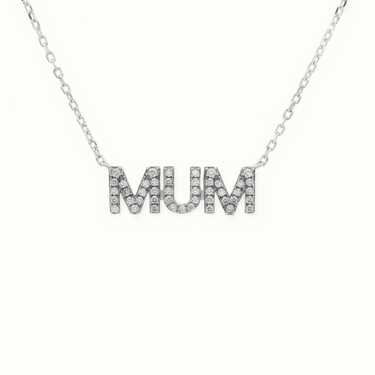 Sterling Silver CZ Mum Necklace – ANC118