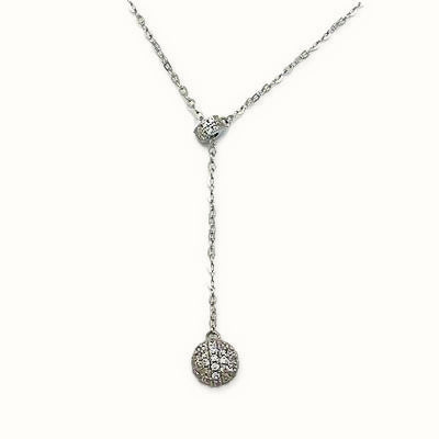 Sterling Silver CZ Lariat Ball Necklace – ANC126