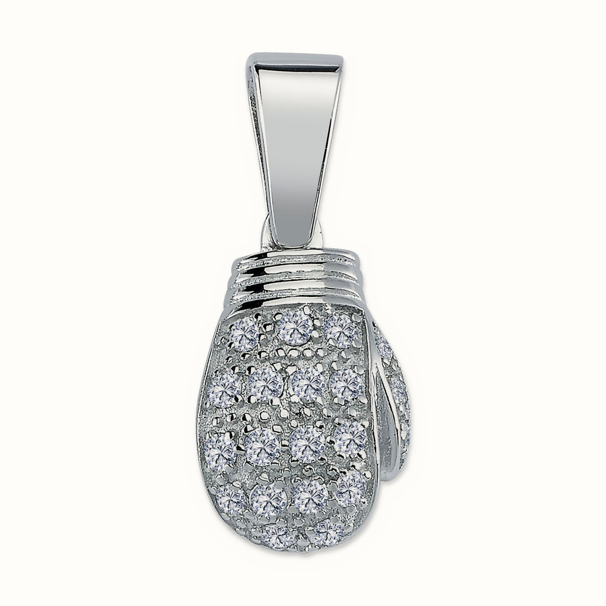 Sterling Silver CZ Set Boxing Glove Pendant – APD006
