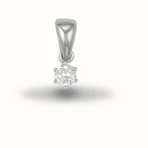Sterling Silver CZ Solitaire Pendant – APD064