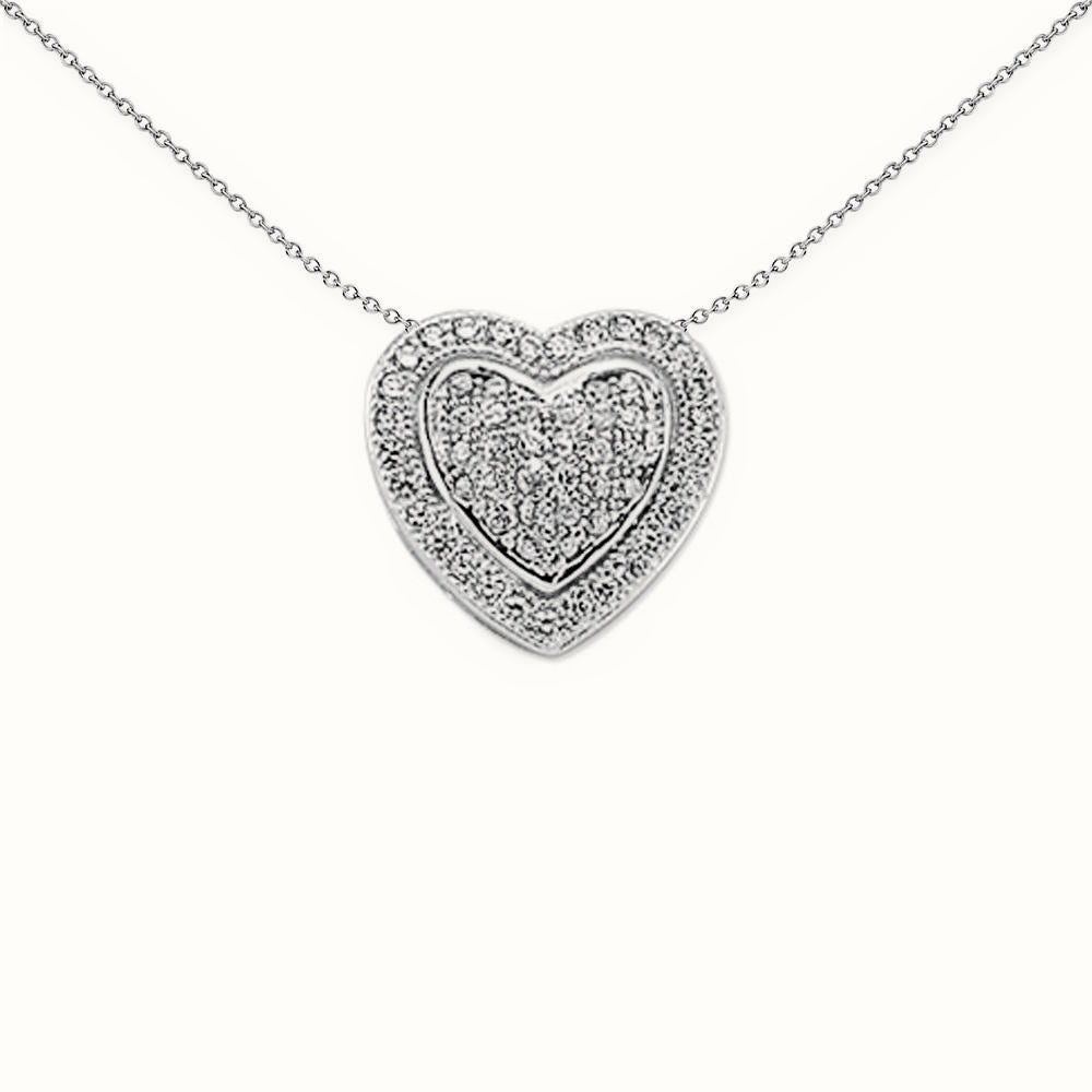 Sterling Silver CZ Heart Cluster Slider – APD158