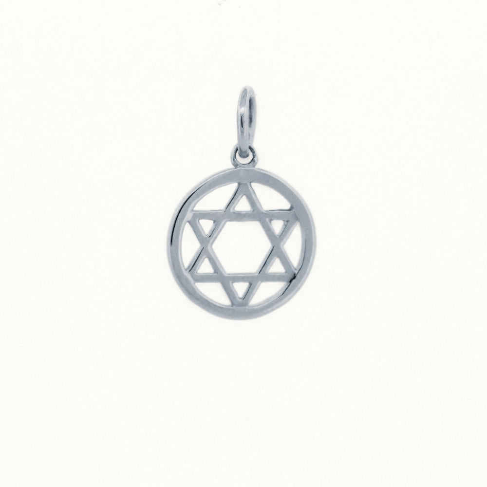 Sterling Silver Circle Star Of David Pendant – APD168