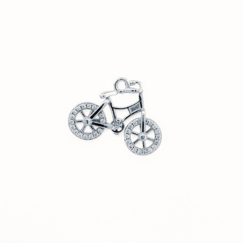 Sterling Silver CZ Set Bicycle Pendant – APD200