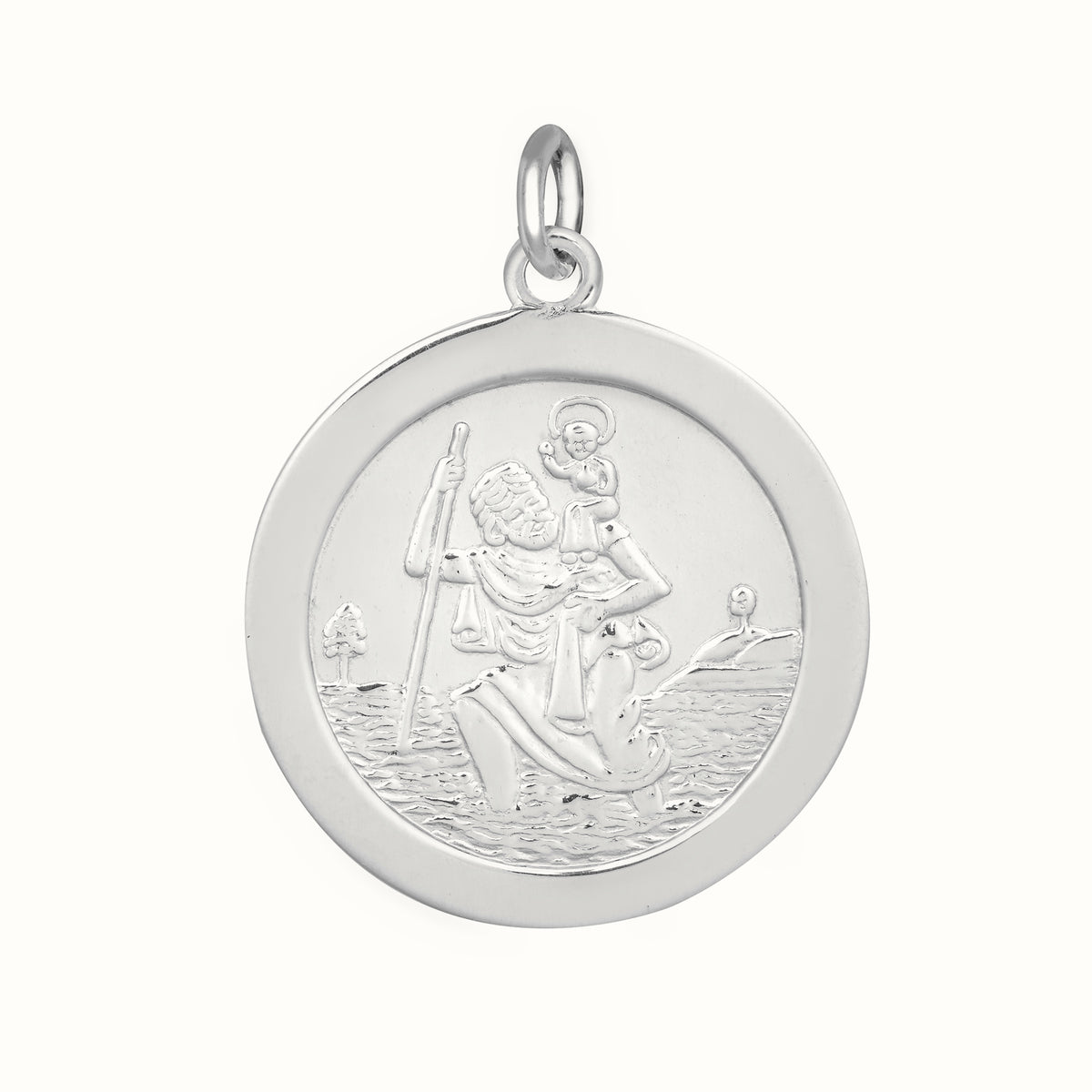 Sterling Silver St Christopher Medal 22mm – APM014
