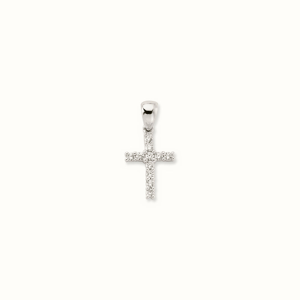 Sterling Silver CZ Set Cross – APX014