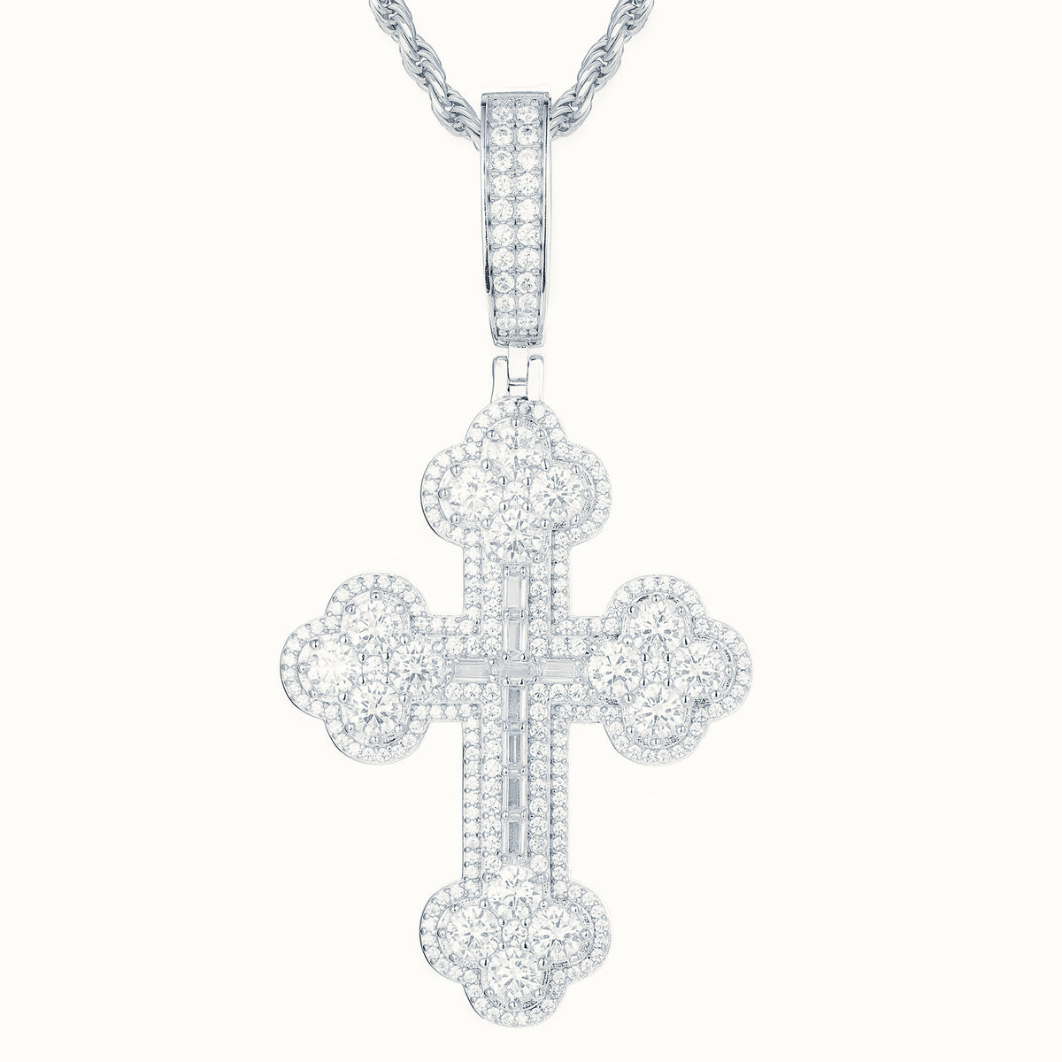 Sterling Silver CZ Set Cross – APX050