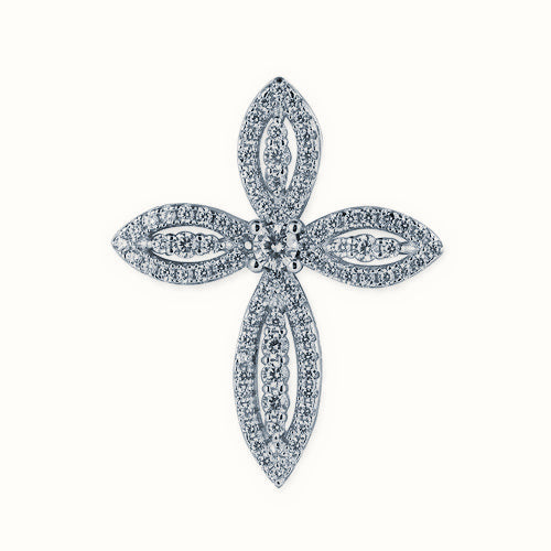 Sterling Silver Rhodium Plated CZ Set Cross – APX063