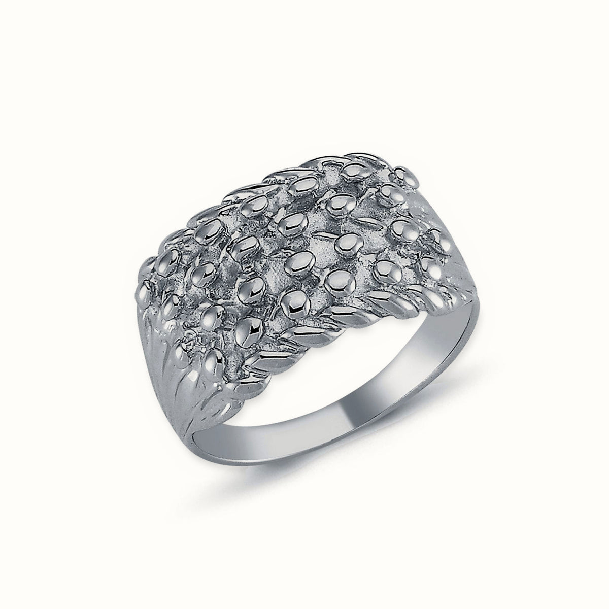 Sterling Silver Four Row keeper Ring – ARN096