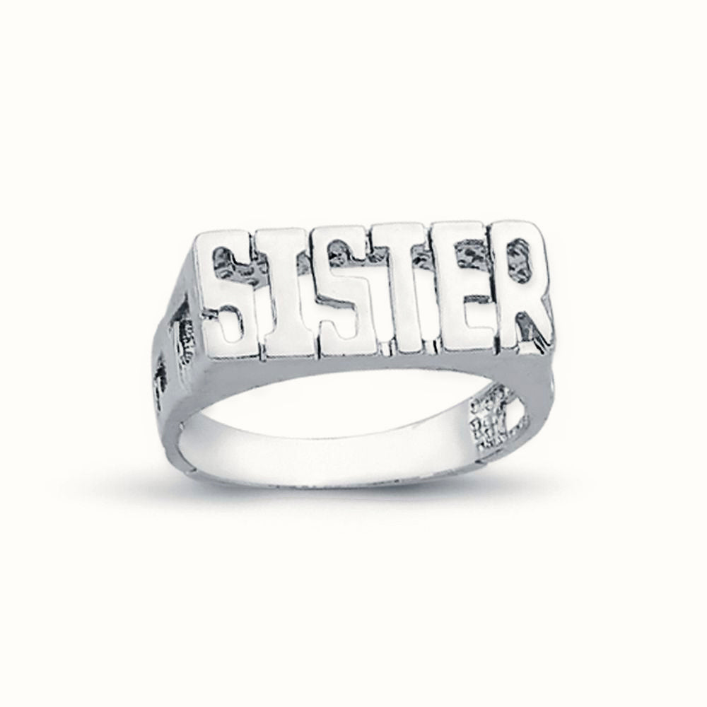 Sterling Silver Sister Ring Curb Shoulders – ARN103