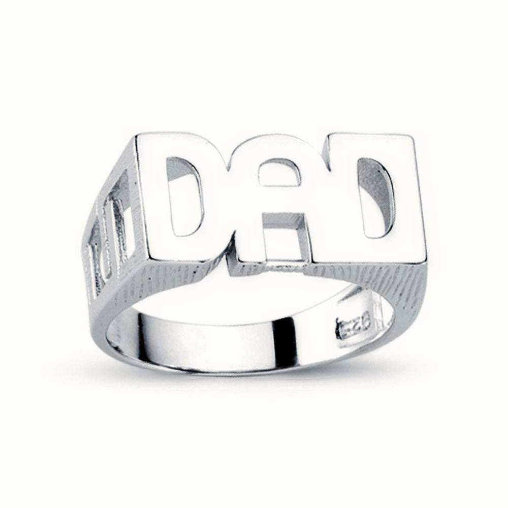 Sterling Silver Dad Ring Curb Shoulders – ARN104