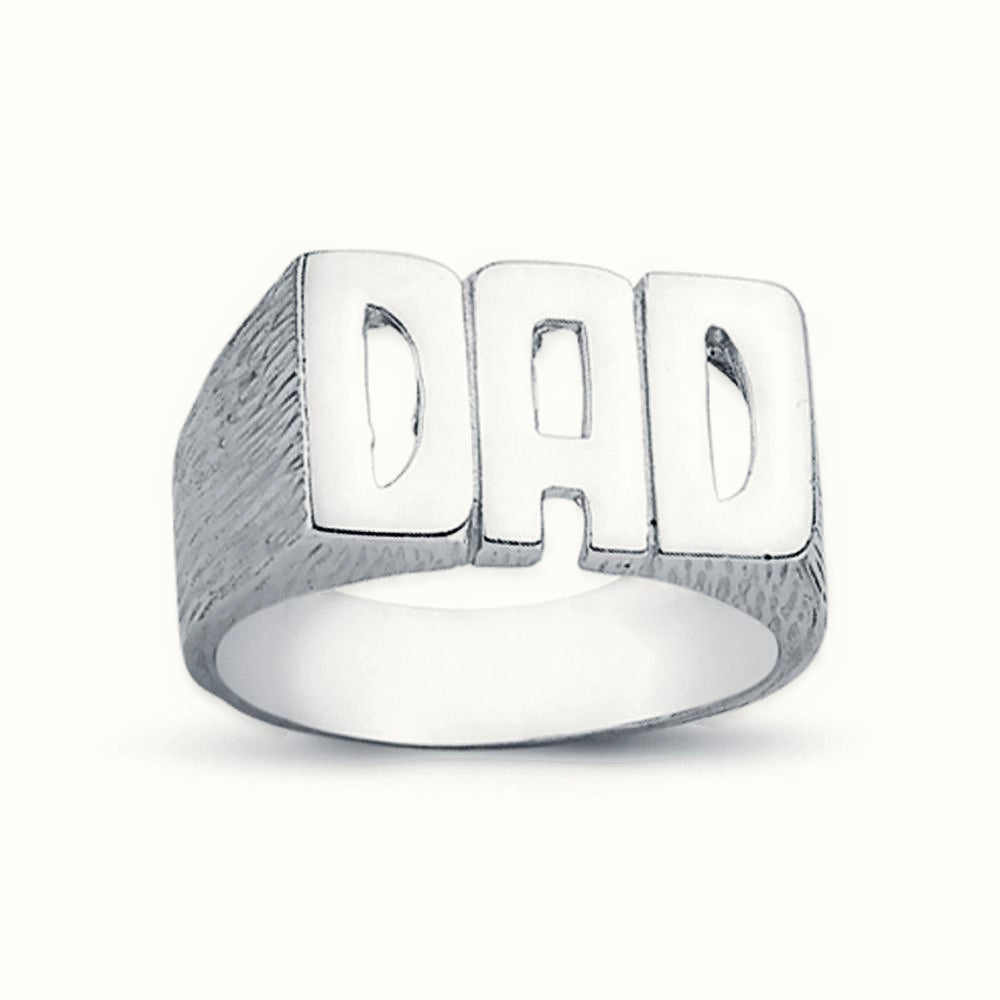Sterling Silver Dad Ring Barked Shoulders – ARN106