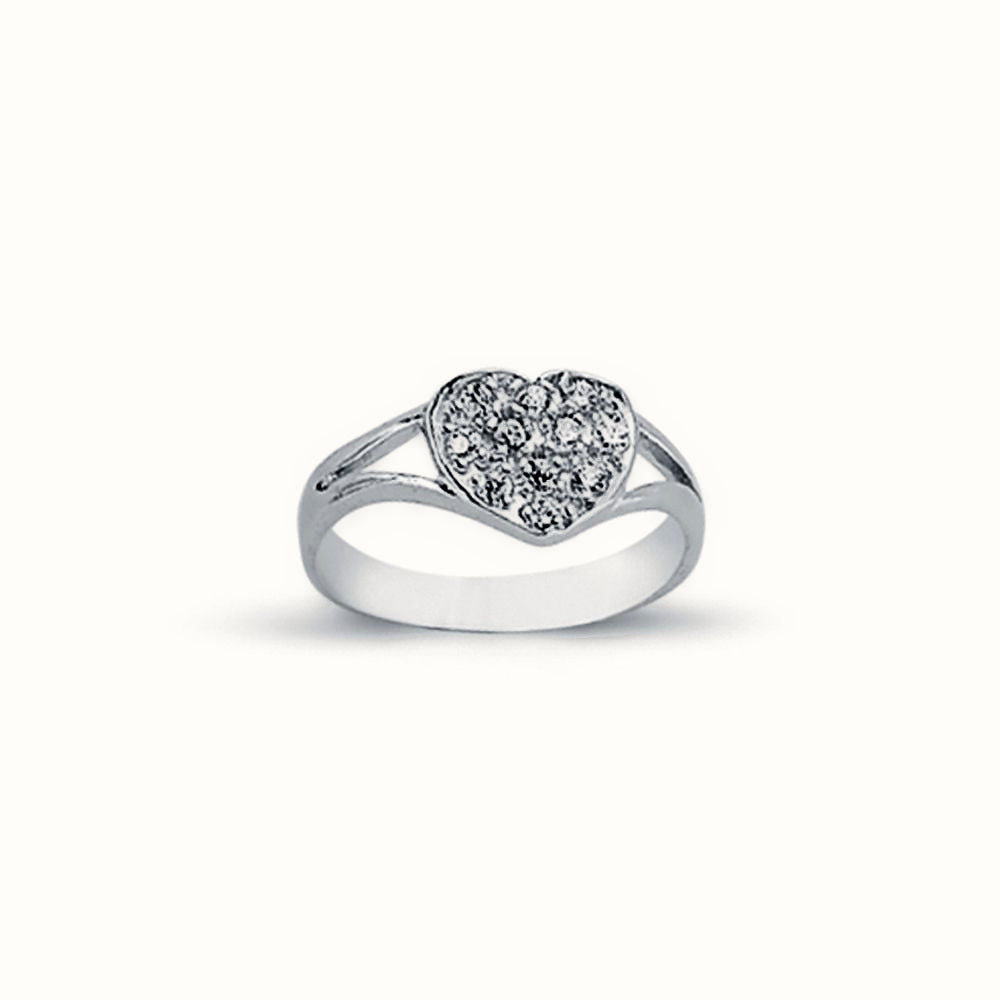 Sterling Silver CZ Set heart Signet Ring – ARN108