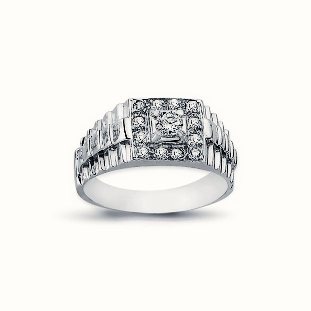 Sterling Silver CZ Set Solitaire Ring Watch Bracelet Shoulders – ARN111