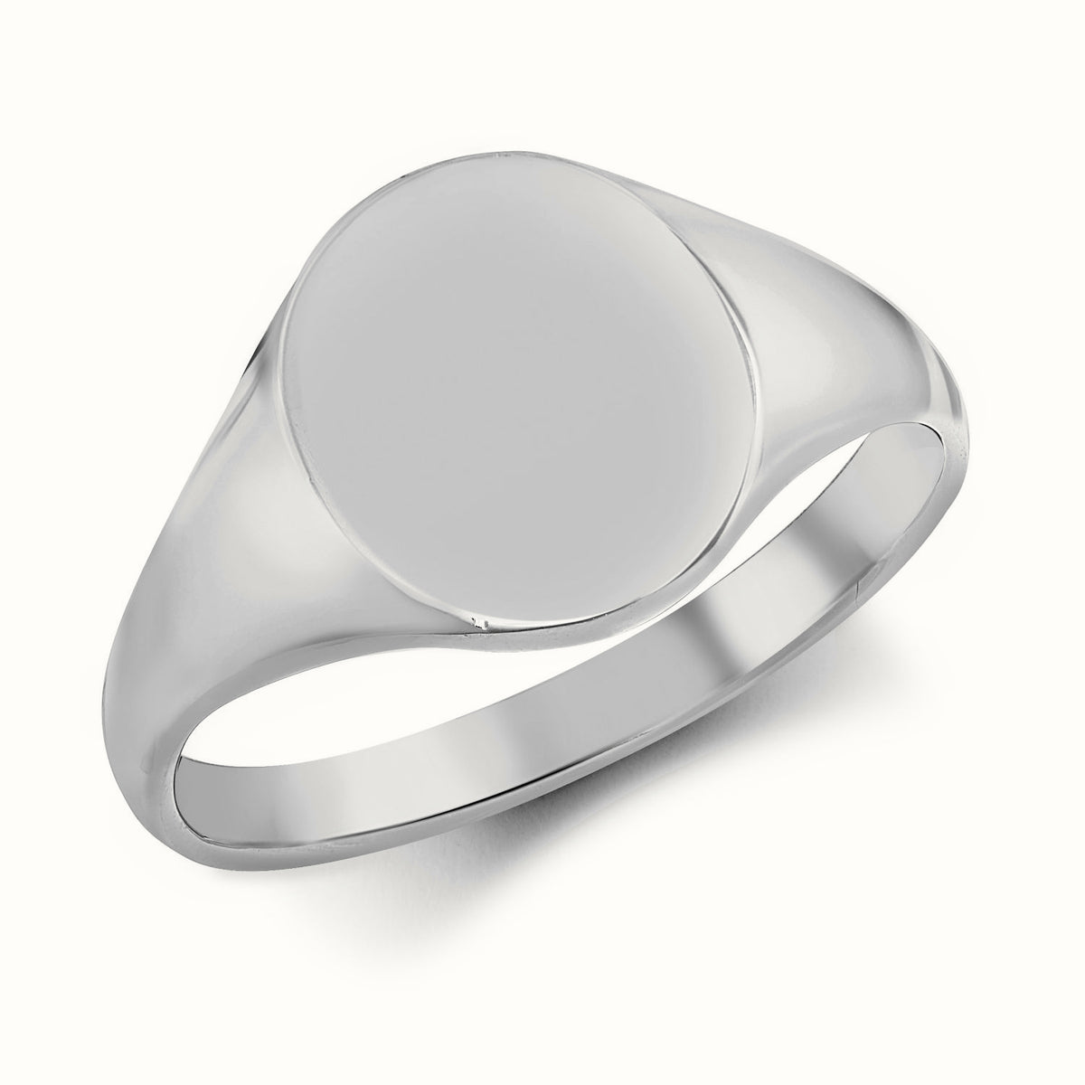 Sterling Silver Oval Polished Signet Ring – ARN117