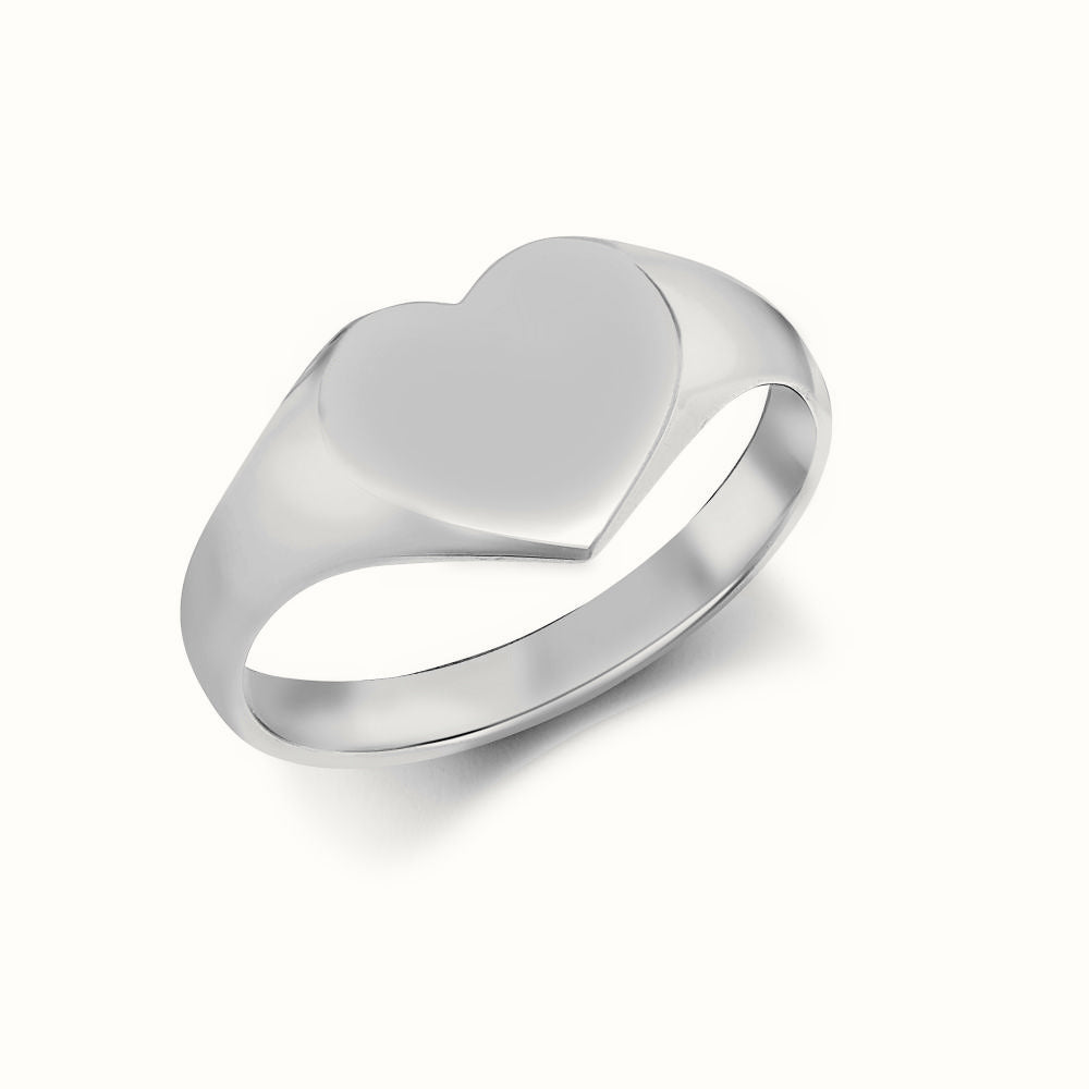 Sterling Silver Heart Shape Signet Ring – ARN127