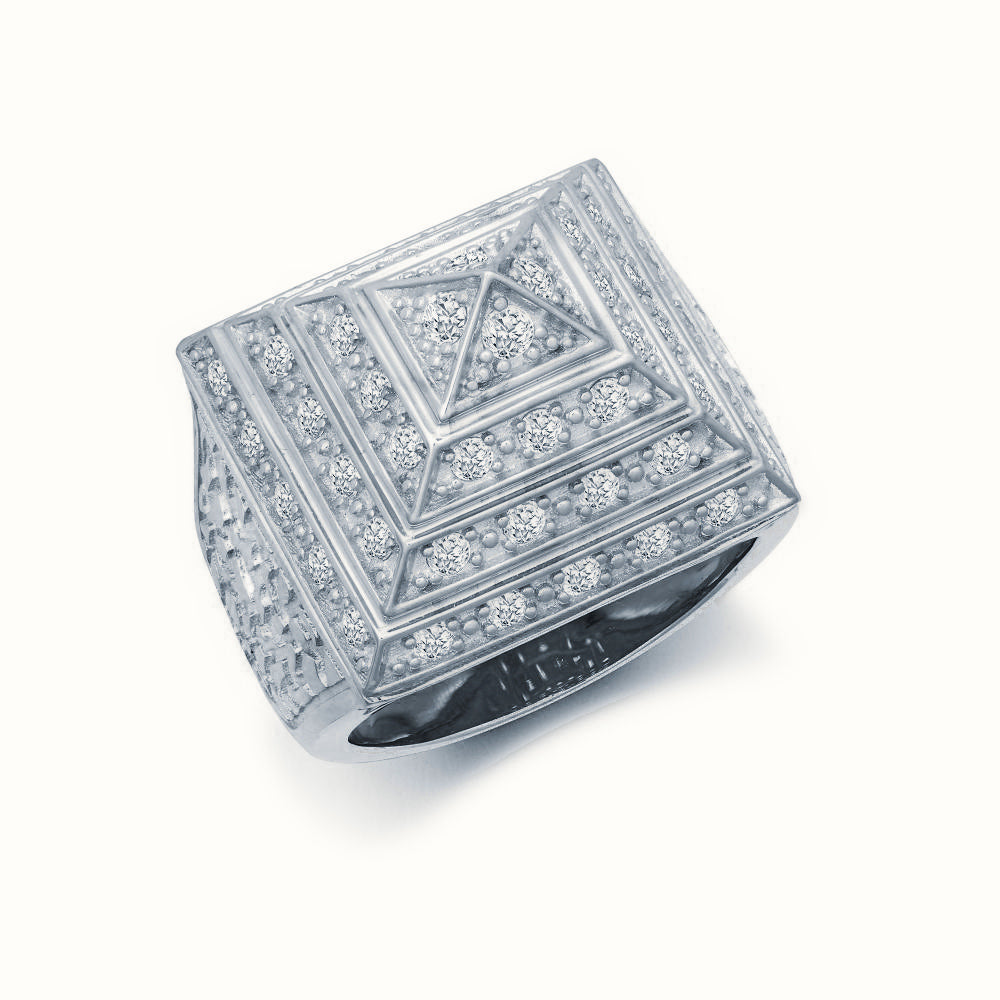 Sterling Silver CZ Set Pyramid Ring – ARN131C