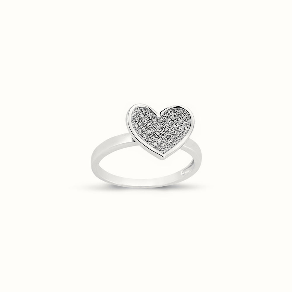 Sterling Silver CZ Heart Ring – ARN144