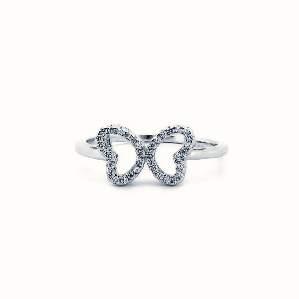 Sterling Silver Rhodium CZ Set Dress Ring – ARN174