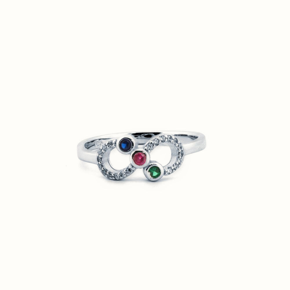 Sterling Silver Rhodium CZ Set Infinity Ring – ARN177