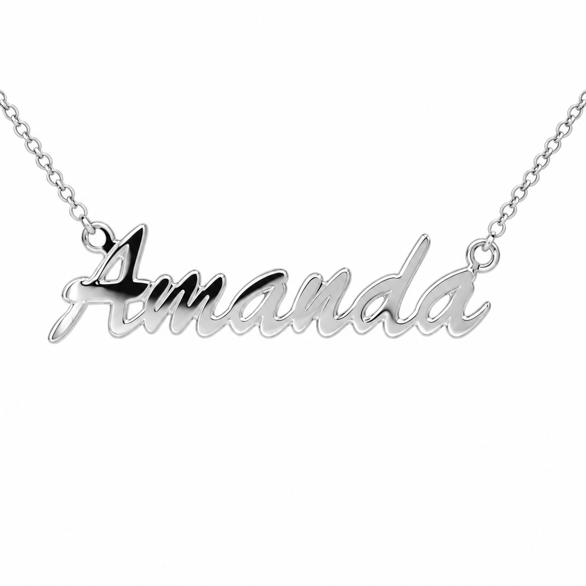 Sterling Silver Classic Italic Nameplate - SNP003