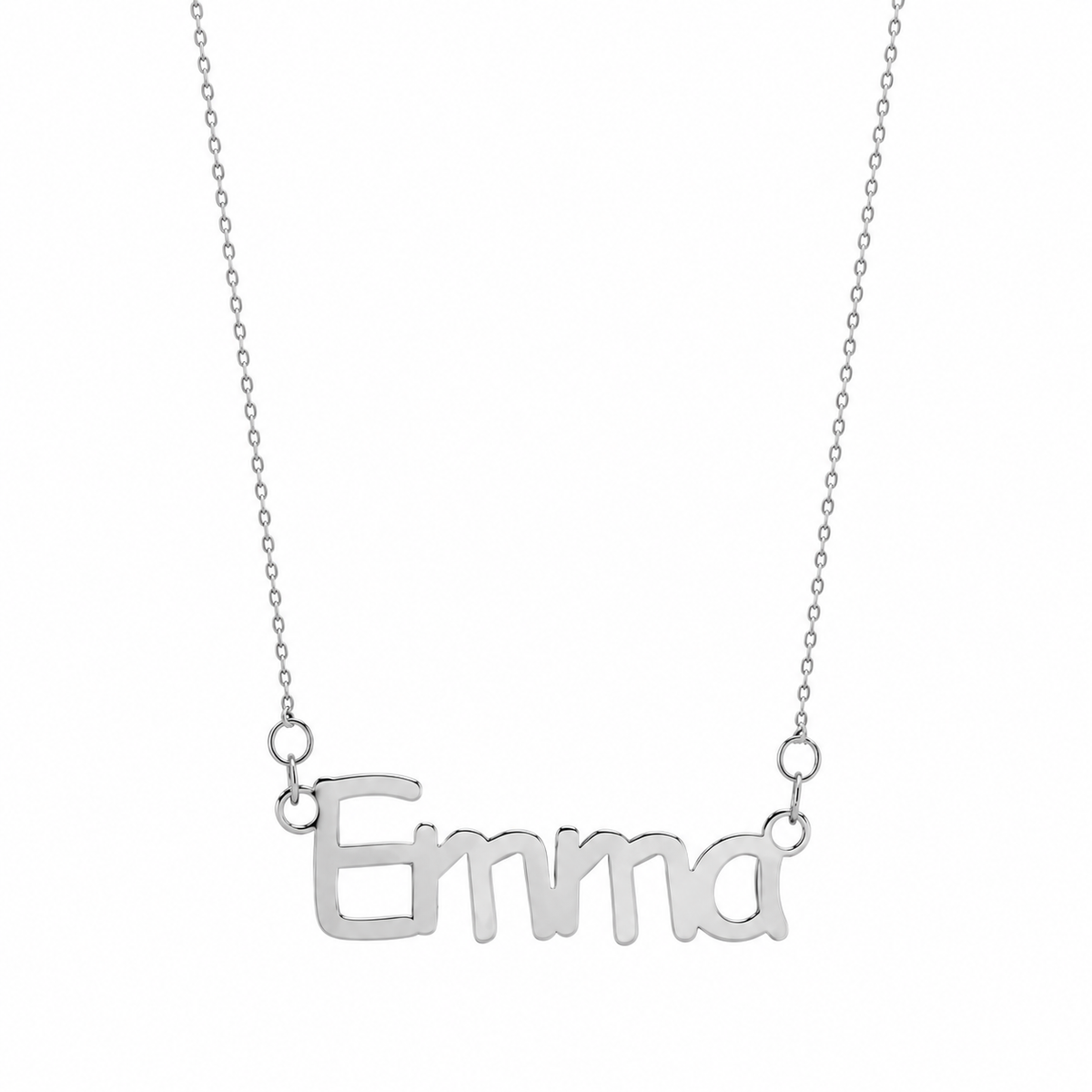 Sterling silver classic personalised nameplate necklace