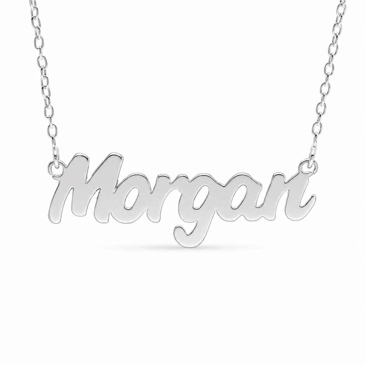 Sterling Silver Bold Letter Nameplate with Chain - SNP023