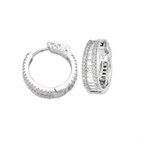 40mm Silver CZ Initial Pendant With Earrings