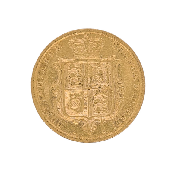 1883 Half Sovereign Gold Coin - Young Victoria - Shield Back