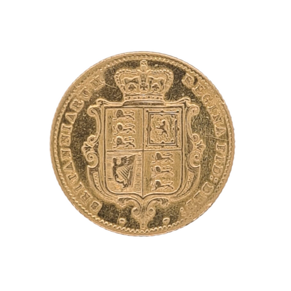 1866 Half Sovereign Gold Coin - Young Victoria - Shield Back