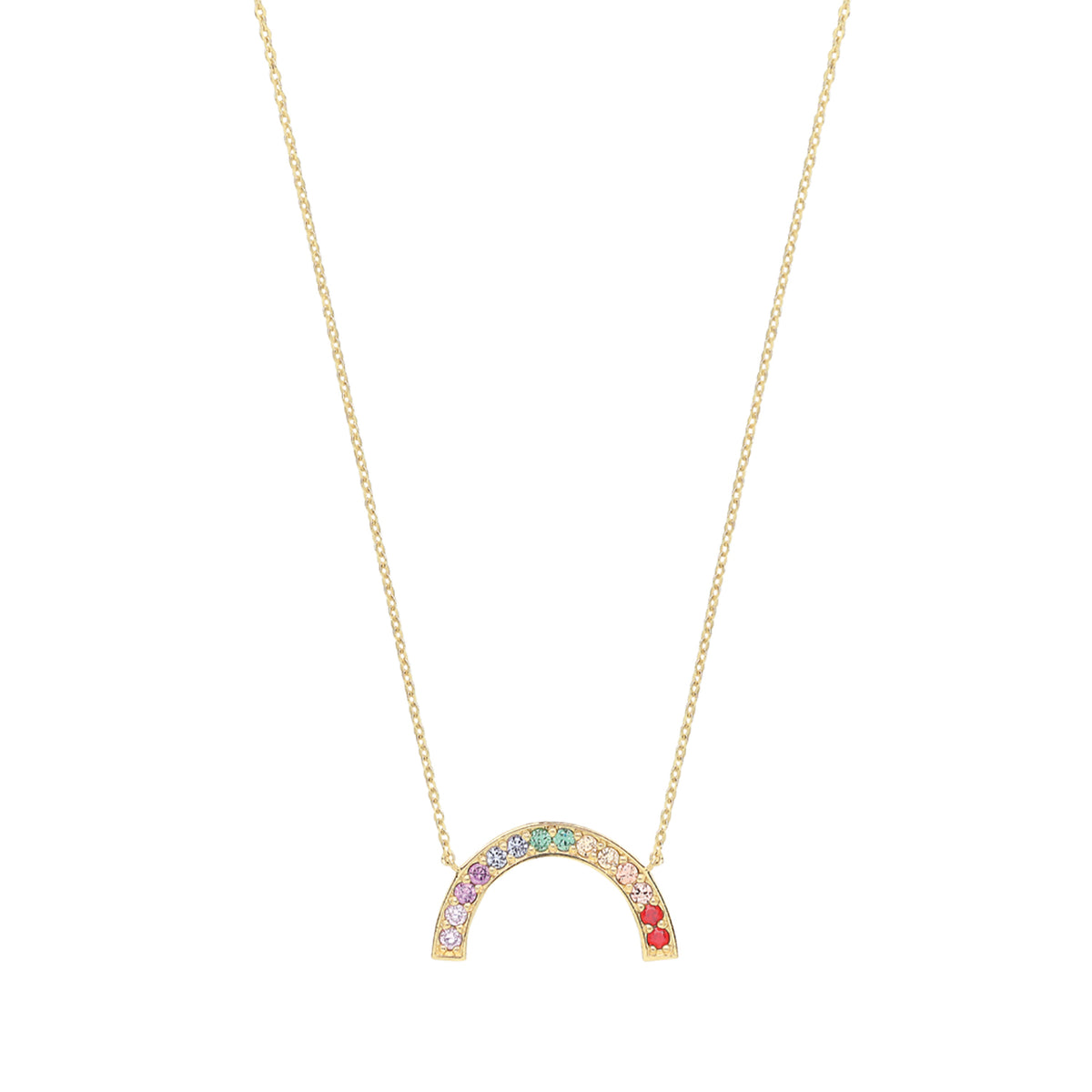 9ct Gold Large Rainbow Necklet - NK422