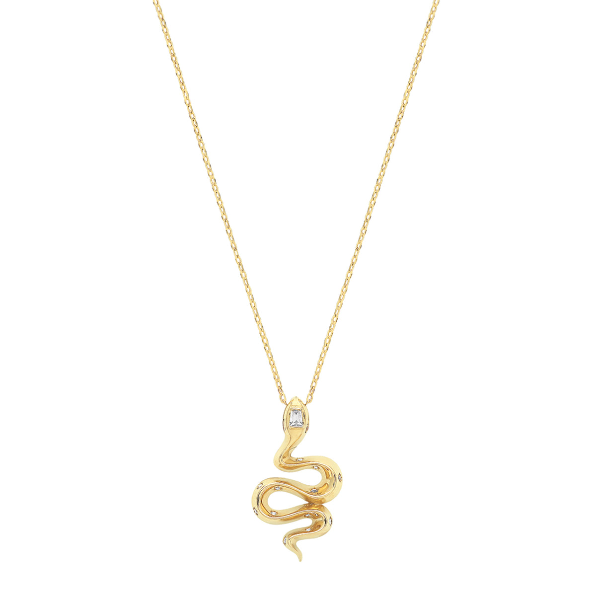 9ct Gold Snake Charm Necklet - NK426