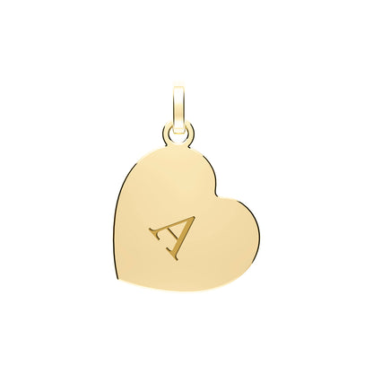 9ct Gold Heart Initial Pendant - PN1290