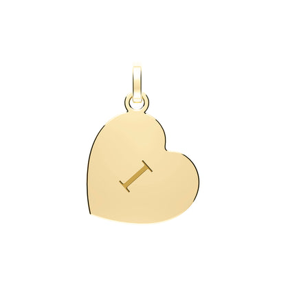 9ct Gold Heart Initial Pendant - PN1290