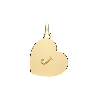 9ct Gold Heart Initial Pendant - PN1290