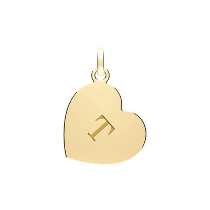 9ct Gold Heart Initial Pendant - PN1290