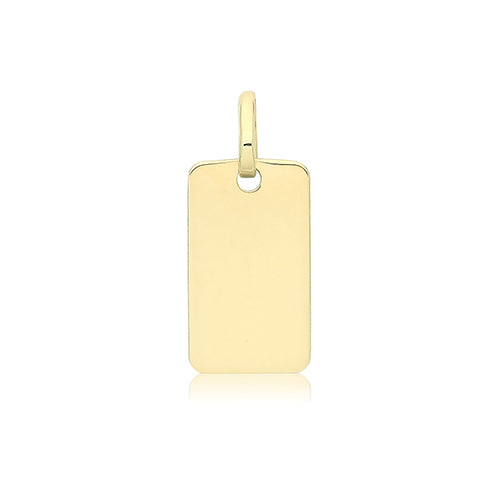 9ct Gold Plain Rectangle Pendant - PN1325