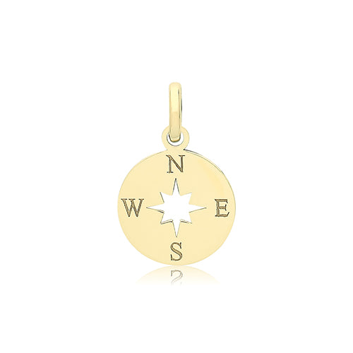 9ct Gold Compass Pendant - PN1334