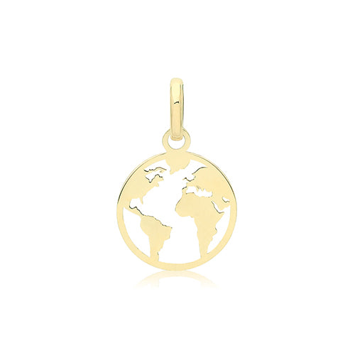 9ct Gold Cut Out World Pendant - PN1337
