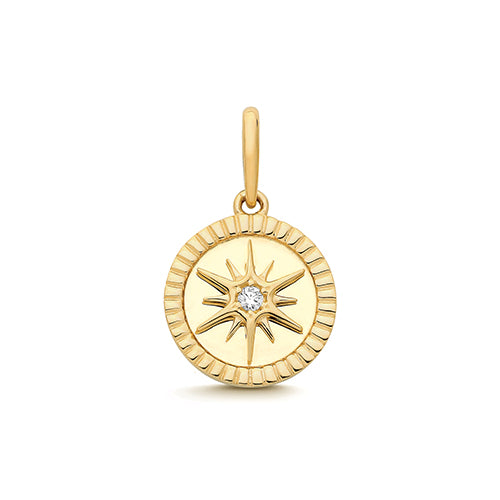 9ct Yellow Gold CZ Northern Star Charm - PN1365